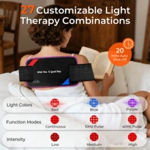 Red Light Therapy For Body – 90 LEDs (660/850/460nm), Wearable Infrared & Blue Light Therapy Pad (13"X7.3") For Pain Relief & Muscle Recovery, FSA Eligible HSA – 27 Customizable Options (Corded) - View 5