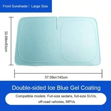 1pc Car Windshield Sun Shade, Summer Sunshade, Interior Heat Insulation And UV Protection Curtain - Baby Blue - View 6
