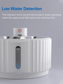Dispensador de agua automático inalámbrico para gatos - Tazón de agua inteligente con sensor para mascotas - 2.8L/94oz para gatos y perros - Batería recargable - Blanco - Ver 10
