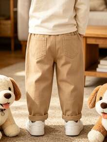 1pc Boys' Loose Comfortable Applique Denim Jeans, Casual Wear For Spring & Autumn - Khaki - View 6