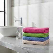 Set Of 4 Soft Hand And Face Towels, 30x60cm, High Absorbency, Modern, Pastel Tones, Bathroom, Washroom, Sports, Gym - Kit 4 (B) - View 3
