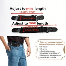 1Pc/2/3Pcs Adjustable Invisible Belt, No-Button Elastic Waistband, Convenient Jeans Waist Tightener, No-Bulge Waist Adjustment Strap, Comfortable And Non-Constricting - Multicolor - View 5