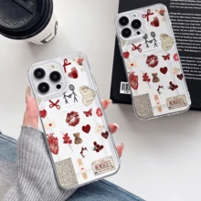 1 unidad San Valentín estética collage amor Funda para galaxy S23 fe, protección anticaída con airbag reforzado en las cuatro esquinas, tarjetero invisible integrado en la parte trasera, compatible para tarjeta personal, carnet de conducir, tarjeta de acceso y tarjeta de transporte, funda protectora antigolpes portátil con ranura para tarjetas, diseño sencillo y elegante, ideal para uso diario, desplazamientos y viajes - transparente - Ver 4