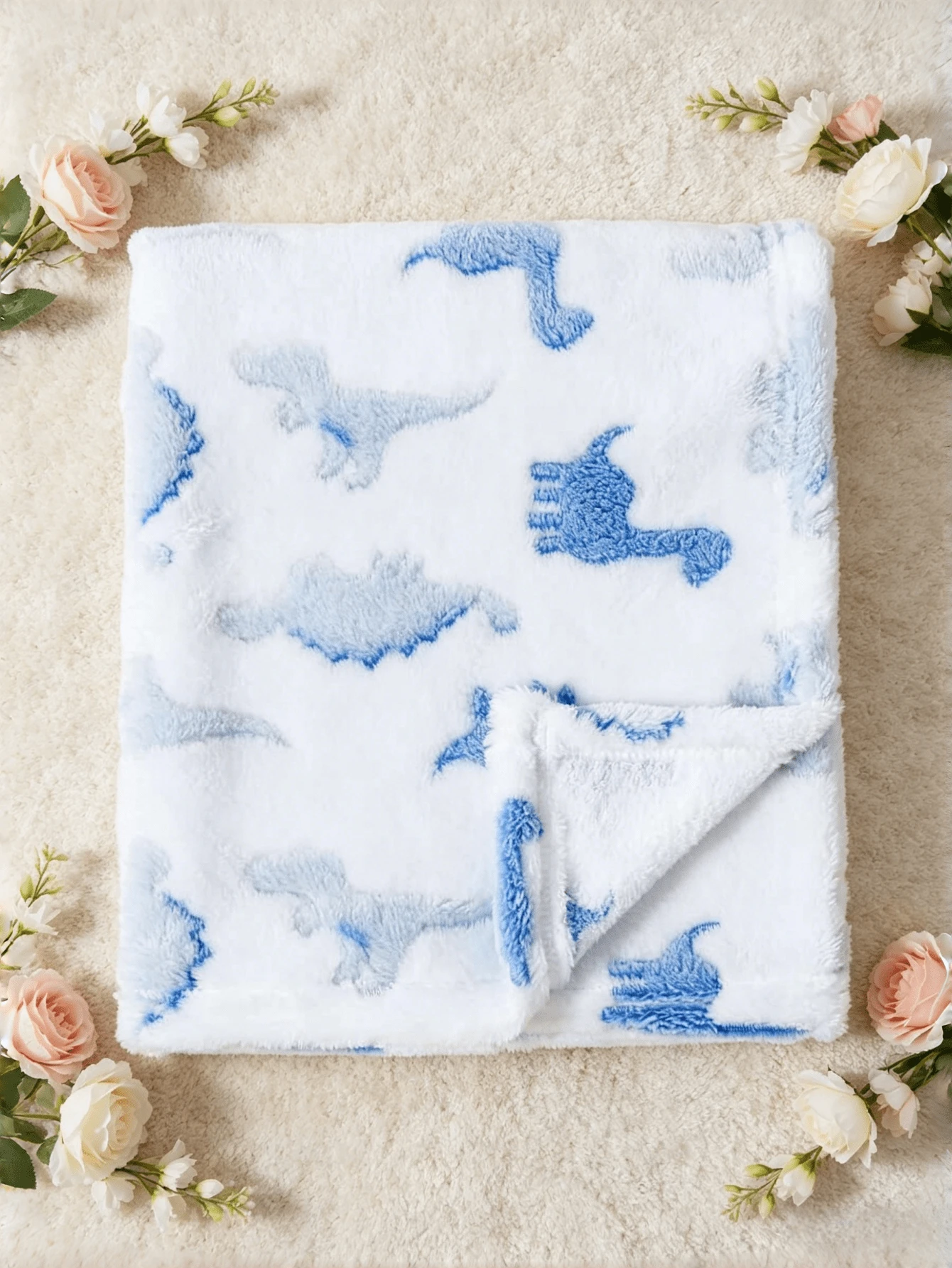 1 Stück bedruckte weiche Plüschbabydecke, Wickeltuch, kuschelige Kinderwagen-Decke, flauschige Krabbelmatte für Neugeborene Mädchen Jungen, Baby-Kinderbett-Bettwäsche, Kinderzimmer-Dekoration, Geschenk zur Babyparty für Neugeborene - Bedruckte Decke - Übersicht 1