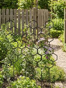 Rust-Resistant Plastic Honeycomb Column Trellis, Suitable For Potted Vines And Flowers, Indoor And Outdoor Garden Space-Saving Support Rack - Multicolor - View 5
