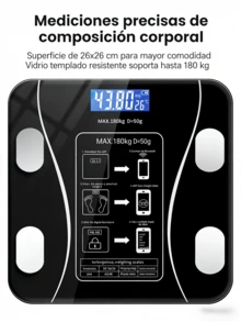 Smart Body Fat Scale With Bluetooth And App, Digital Weight And Body Composition Scale, 180kg Capacity, Tempered Glass Scale, Multifunctional For Health Monitoring - A - View 7