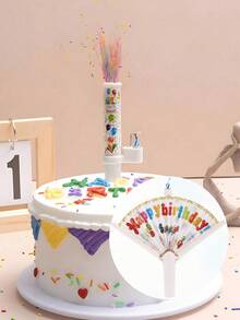 1/2pcs Birthday Surprise Musical Candles, With/Without Music Birthday Cake Decorations, Cake Atmosphere Decor, Bakery Customer Cake Decoration Candles - A Multicolor - View 2