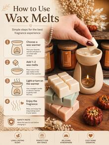 1 Box Colorful Soy Wax Melts (6pcs/Box) | Home And Car Solid Wax Melts | Suitable For Bedroom And Living Room | Great For Wedding Favors, Bridesmaids Gifts, Mother's Day And Birthday | DIY Candle Making Supplies | Designed For Wax Melt Warmers And Candle Melters - Multiple Styles - View 5
