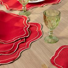 American-Style Placemat Set With Embroidered Charger Plates And Simple Napkins. Table Setting Kit With Simple Napkins. - Escocia Roja - Ver 6