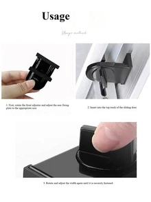 1 pieza Cerradura de multifunción, adecuada para niños y mascotas, cerradura antirrobo para puerta, cerrojo para ventana corrediza, broche de fijación de malla mosquitera de aleación de aluminio, cerrojo de para puerta corredera de la sala de estar, limitador de puerta corredera de protección - Tipo A - Ver 12