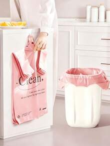 50 piezas de bolsas de basura de dormitorio de gran capacidad, estilo mochila, de color rosa, de material extremadamente grueso y de gran tamaño, diseñadas especialmente para dormitorios - bolsos - Ver 4