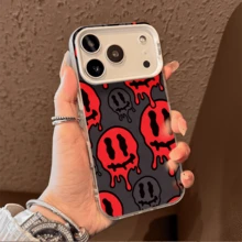 Graffiti de cara sonriente derretida  17 Air/17 Pro/16 Pro/15 Pro Max/14 Plus/13 Pro/12/11 Pro/XS Max/XR - Blanco - Ver 15