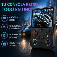 M9 PRO Retro Handheld Console, +45,000 Built-In Games, Custom Edition, With Tempered Glass Screen Protector - Black - View 5