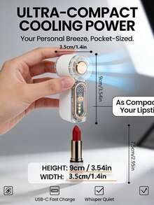 This Mini Fan Has A Speed Of Up To 22,000 RPM, Providing Powerful Airflow While Running Quietly. It Features Super-Long Battery Life And A Compact Design, Small Enough To Fit In Your Pocket. It Is Very Suitable For Use In Dorms, Classrooms, And Libraries. - Multicolor - View 7