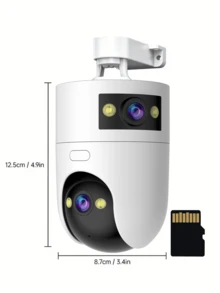 1440P 5G WiFi Dual-Light Dual-Lens Security Camera, Dual-Light Enhanced Brightness Illumination, Indoor/Outdoor Use, 5GHz WiFi, Dual-Screen Motion Detection, Full-Color Night Vision, Two-Way Audio, IP66 Outdoor Rating, Auto Alarm, Remote App Control, Supports SD Card & Cloud Storage, Baby Monitor & Street Security Camera - Black and White - View 12