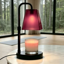 1PCS Durable Overheat Protection Candle Warmer Lamp With Frosted Shade, Height Adjustable Electric Wax Melter With Timer & Dimmable Lighting, GU10 Bulb Included, Long-Lasting Candle Melting Lamp For Home Daily Use, Perfect Gift For Family Friends Birthday Housewarming - US A Type Plug(110-127V) - View 4