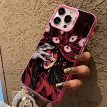 ilustración de anime oscuro de ojos malévolos  17 Air/17 Pro/16 Pro/15 Pro Max/14 Plus/13 Pro/12/11 Pro/XS Max/XR - Rosa - Ver 5