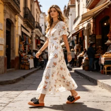 Pantufas de pajarta con punta redonda,convertibles, sin cordones, para exterores, sandaias de playa de moda para mujer antidesizantes,con pajarta, para San alentin - Negro - Ver 2