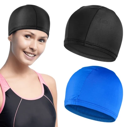 1 Pieces Fabric Swim Cap For Woman Girls Men Kids, Elasticity Swimming Cap, Keeps Hair Clean Breathable Caps For Long Short Hair