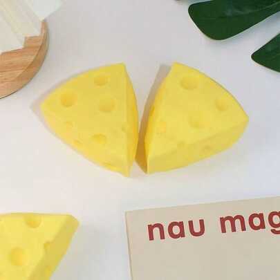 1pc Realistic Cheese Squeeze Toy, Super Soft Slow Rebound Squishy Texture, Sticky Immersive Stress Relief Fidget Toy, Adult Relaxation Gift, Creative Holiday Present