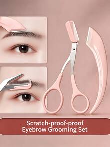 2-In-1 Upgraded Eyebrow Razor With Comb, Curved Angle Face Shaver, Upgraded Precise Eyebrow Trimmer, Anti-Scratch Blades, Portable Grooming Tool, Unisex Daily Beauty Accessory, Travel Essential, Affordable Daily Makeup Item - Multicolor - View 2