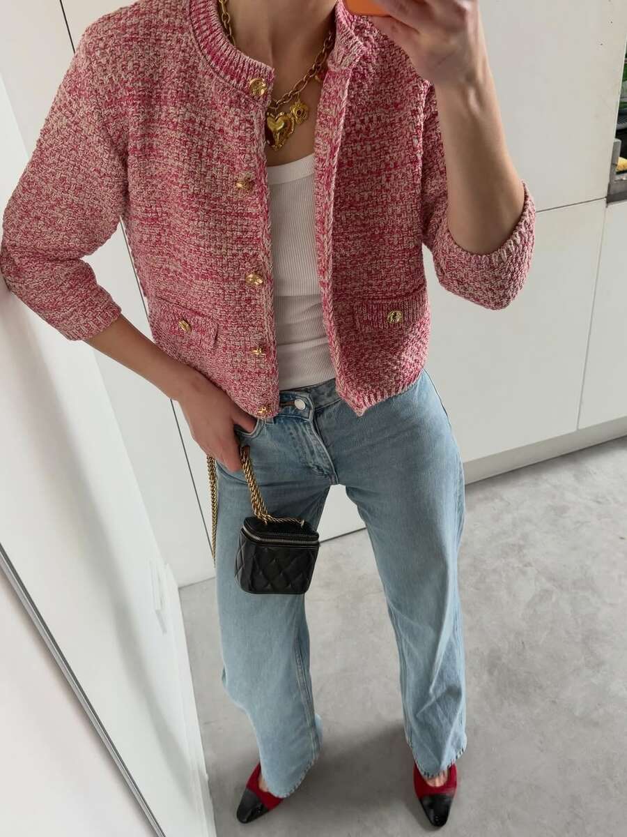 Women's New Knit Top, Elegant For Summer Vacation Pink - Pink - View 1