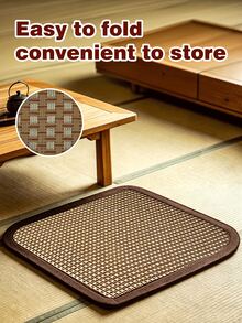 Foldable Japanese-Style Rattan Woven Cooling Mat, Breathable Non-Slip Tatami Floor Carpet For Bedroom/Living Room, Summer Use, Easy Storage - Folding Carpet - View 14
