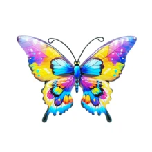 1/3 pièces Décoration murale en métal coloré en forme de papillon - Convient pour le jardin, le patio, le salon, la chambre, le balcon - Aucune électricité nécessaire, décoration de clôture extérieure, cadeau idéal pour la famille et les amis - Papillon en métal - Voir 9