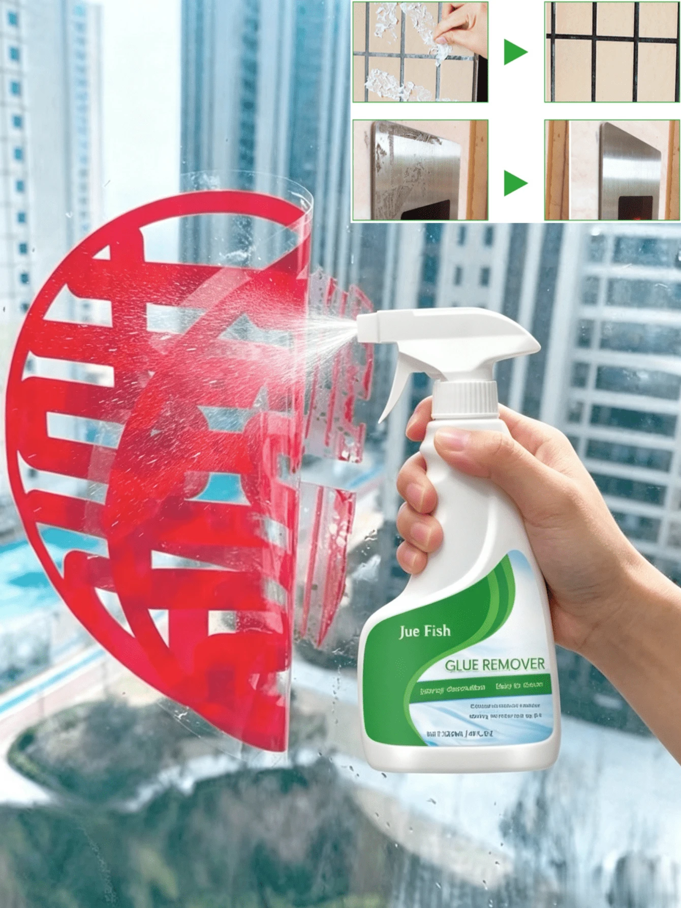 Multi-Purpose Adhesive Remover Spray, Suitable For Cleaning Glue Residue On Glass, Windows, Floors, Walls And Stickers, Meets Cleaning Needs At Home And Office