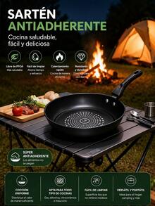 Sartén Plana Antiadherente Verde para Cocina,Sartén Multiuso sin Tapa para Mariscos, Huevos y Panqueques,Cacerola Ligera de Calentamiento Uniforme para Uso Diario en el Hogar - 24CM Verde - Ver 5