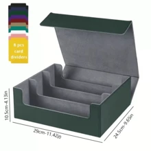 3000+ Card Holder Storage Box For Trading Card Game Enthusiasts, Includes 24 Colored Divider Tabs, Display Window Design Suitable For Card Collection - Multicolor - View 8