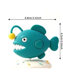 1件海洋動物蛋糕裝飾品，章魚、鯊魚、鯨魚、螃蟹與珊瑚裝飾，適用於嬰兒洗禮、生日，非玩具，請遠離14歲以下孩童 - 彩色 - 查看 14