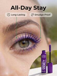 COSMI MILANO One Piece 15ml Made In Italy Colored Mascara, Creamy And Light Formula, Resistant And Long-Lasting, Uniform Coverage Without Clumps, Suitable For Sensitive Eyes, Creative And Unique Looks For Every Occasion, High Pigmentation, Volumizing Effect, Y2K Anti-Humidity And Does Not Smudge, Ideal For Everyday Use And Parties, Essential Makeup. - Purple - View 5