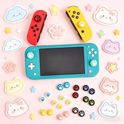 Nhiều màu sắc: Nắp bảo vệ nút bấm bằng silicon, Nắp silicon cho cần điều khiển game, Nắp cần điều khiển ngón cái, Nắp nút điều khiển 3D, Tương thích với tay cầm Switch OLED/Lite, Chống trượt, Chống bụi, Chống mồ hôi, Bảo vệ cần điều khiển game tốt hơn.