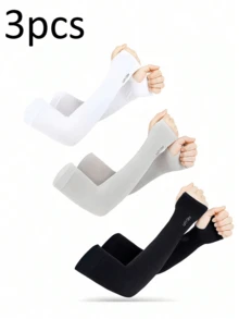 3Pairs Cooling Arm Sleeves For Women, Breathable Sun Protection Arm Covers For Outdoor, Sports & Summer - Fingerless - View 13