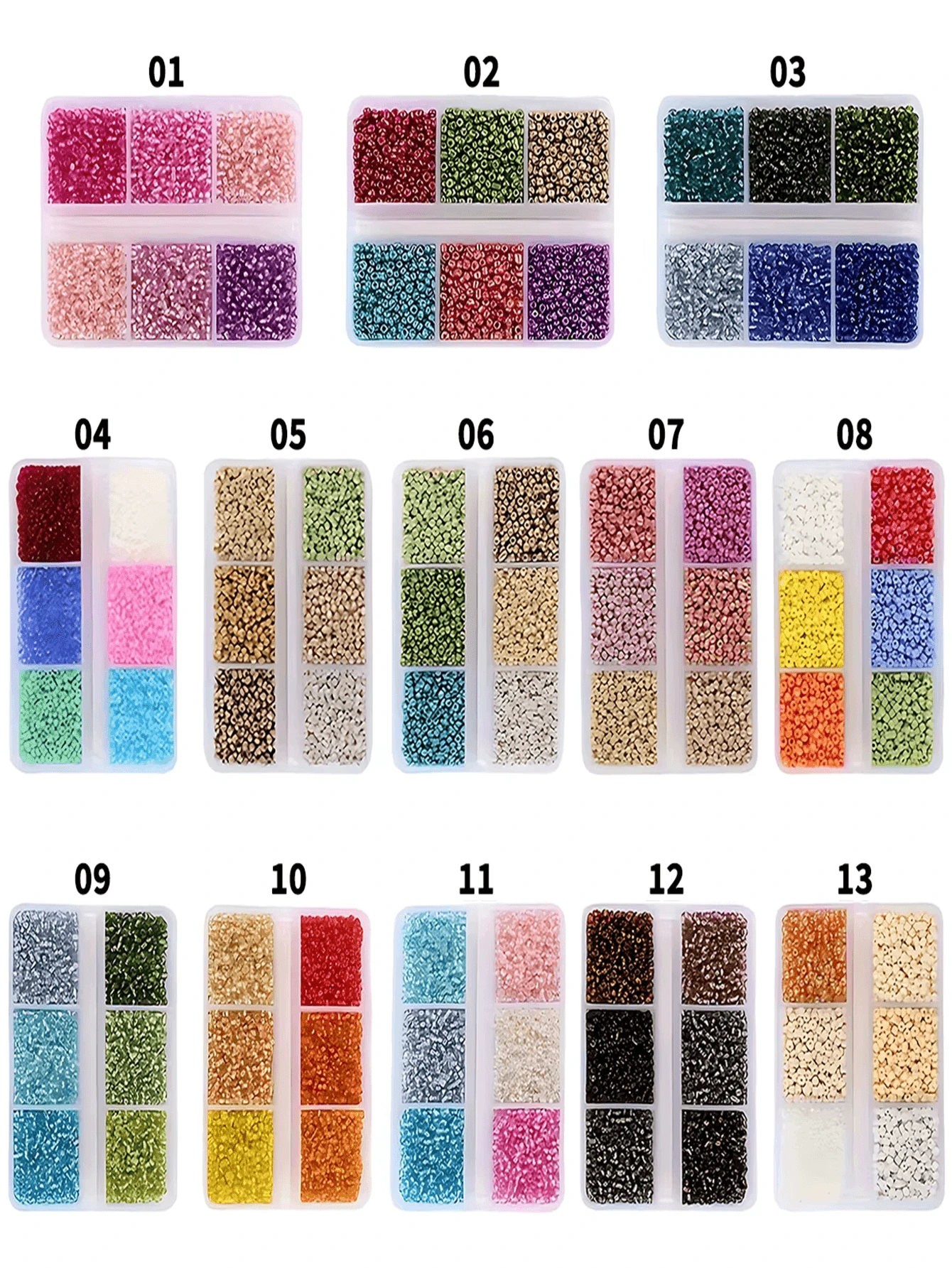 1440顆 3mm 多款玻璃種子珠,波希米亞圓形迷你玻璃珠與隔珠散珠,DIY 手工藝用品,適用於手工手鍊、項鍊、耳環、手機吊飾和友誼手鍊,珠寶愛好者的理想手工禮物材料 - A - 查看 1