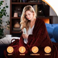Electric Heated Throw Blanket, 72" X 84" Soft Fleece Electric Blanket, 6 Heat Levels & 1-10 Hours Timer Auto Off, Over-Heat Protection,Fast Heating Blanket For Home Office Use, ETL Certified, Machine Washable - Red - View 2