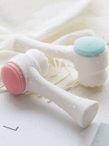 2/1pc Soft Silicone Facial Cleansing Brush, Reusable Double-Sided Face Scrubber, Manual Exfoliating Facial Scrub Brush, Multi-Functional Standing Foaming Tool, Suitable For Face Washing, Shower, Living Room, Home Bedroom, Bathroom, Home Decor, Travel Supplies - Multicolor - View 13
