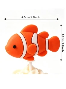 1件海洋動物蛋糕裝飾品，章魚、鯊魚、鯨魚、螃蟹與珊瑚裝飾，適用於嬰兒洗禮、生日，非玩具，請遠離14歲以下孩童 - 彩色 - 查看 20