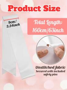 1/5/20pcs Customized Satin Strap, Printable With Personalized Text/Logo/Pattern, 160cm Length, 12 Color Options, Comes With Safety Pin, Suitable For Mother's Day, Singles Party, Wedding, Birthday, Graduation Party, Made Of High-Quality Smooth Fabric, Adorable & Unique Party Accessory - Multicolor - View 2