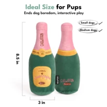 Dog Toy, Squeaky Dog Toys For Boredom, Plush Dog Present Chew Toy For All Breeds Dogs, Champagne Shape Interactive Dog Toys For Birthday Stimulating Gifts - 小瓶香檳 - View 4
