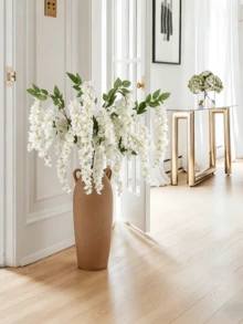 Nejlue Artificial Flowers/Plants1111 Home & Living 1 dây leo hoa tử đằng nhân tạo màu trắng dài 120cm, thích hợp trang trí nhà cửa, đám cưới, tiệc tùng, bình hoa đặt sàn, ban công, cổng cưới, bó hoa cưới, Ngày Valentine, Ngày của Mẹ, tiệc mùa xuân, tựu trường, trang trí sân vườn trong nhà và ngoài trời. - trắng - Xem 6