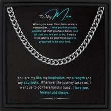 Exquisite Necklace Gift For Boyfriend, Includes Card And Gift Box, Chain Necklace, Boyfriend Necklace, Birthday Gift, Graduation Gift, Christmas Gift - Necklace+Message Card+Gift Box - View 8