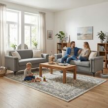 2-Seater Sofa Set – Space-Saving Design For Small Apartments, Comfortable Fabric Cover, Sturdy Metal Legs, Modern Living Room Sofa Set - 淺灰色 - 查看 3