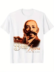 Handmade With Love Legendary Lawman, Mr. Bass Tribute, Black History Month T-Shirt 100% Cotton Short-Sleeve T Shirt Round Neck All Seasons Breathable Ready For, Versatile Clothing, Leisure Outfit, Classic Tee, Graphic Tee, Comfortable Fit, Durable Cotton, Short Summer Tops Summer Clothes Summer - White - View 6