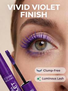 COSMI MILANO One Piece 15ml Made In Italy Colored Mascara, Creamy And Light Formula, Resistant And Long-Lasting, Uniform Coverage Without Clumps, Suitable For Sensitive Eyes, Creative And Unique Looks For Every Occasion, High Pigmentation, Volumizing Effect, Y2K Anti-Humidity And Does Not Smudge, Ideal For Everyday Use And Parties, Essential Makeup. - Purple - View 4