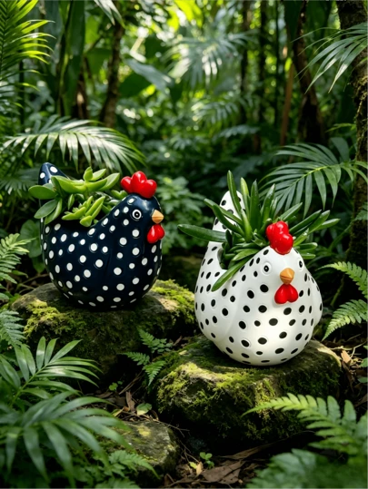 1pc Resin Rooster Sculpture, Resin Rooster Decor, Interesting Chicken Resin Sculpture Art For Garden, Suitable For Home, Outdoor Yard, Farm House, Patio
