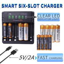 PowerKAN 多功能 AA+AAA 电池充电器套装:N6 6 槽 USB 充电器 (5V 2A) + 8 节 1.2V 镍氢充电电池 (4 节 AA 800mAh + 4 节 AAA 300mAh) - 家用电子产品的完美电源解决方案! - 是 - 查看 13
