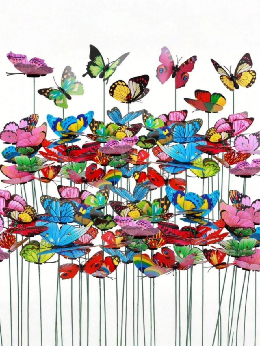 10pcs Butterfly Garden Decorations, Waterproof Butterfly Garden Decor, 3D Butterfly Party Decorations, Garden Yard Lawn Decor Stakes, Planter Pot Decorations, Wedding Decor, Garden Decorations, Valentine's Day Modern Home Decor