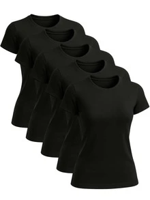 Women Sports Tees & Tanks - Negro - Ver 1